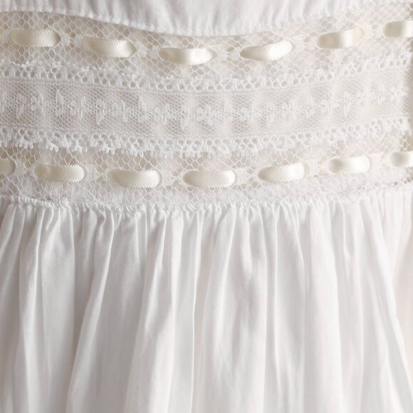 White Heirloom Dress Vintage Lace Ivory Satin Flower Girl Special Occasion - Picture 5 of 7